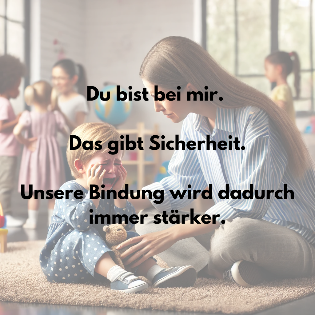 Wenn ich wütend bin, im Gefühlssturm treibe, dann zeige mir, dass du bei mir bist, mir Sicherheit gibst, das macht unsere Bindung stärker