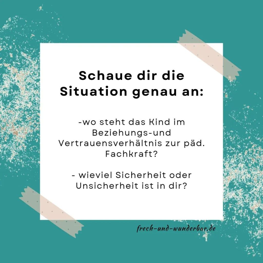 Schaue dir die Situation bei der Eingewöhnung im Kindergarten genau an - Frech & Wunderbar