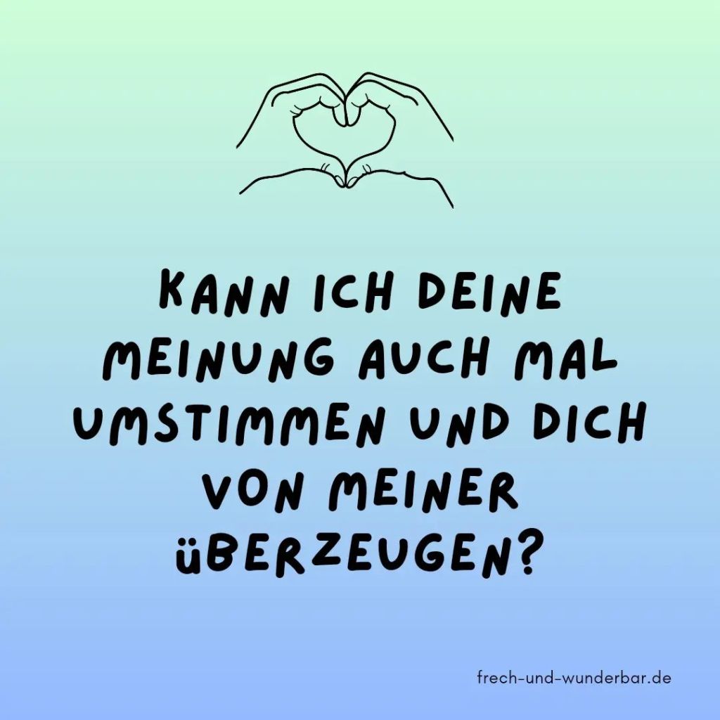 Kann ich deine Meinung auch mal umstimmen und dich von meiner überzeugen - Frech & Wunderbar